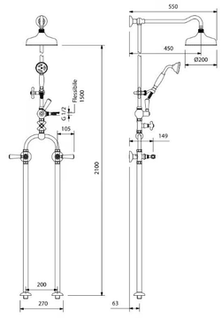 ASTAIRE - Floor standing shower panel with diverter by Park Avenue - view 3